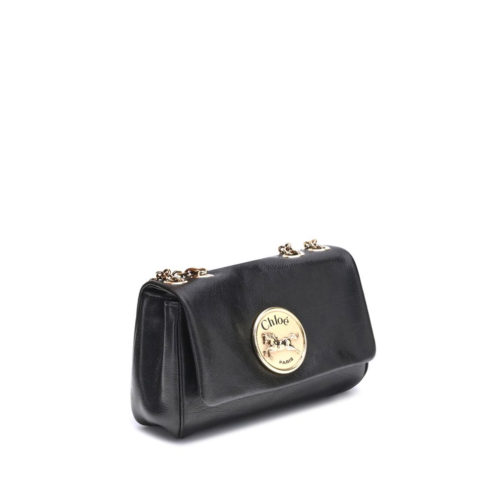 Chloé Schwarze Kalbshaut Bos Taurus Schultertasche